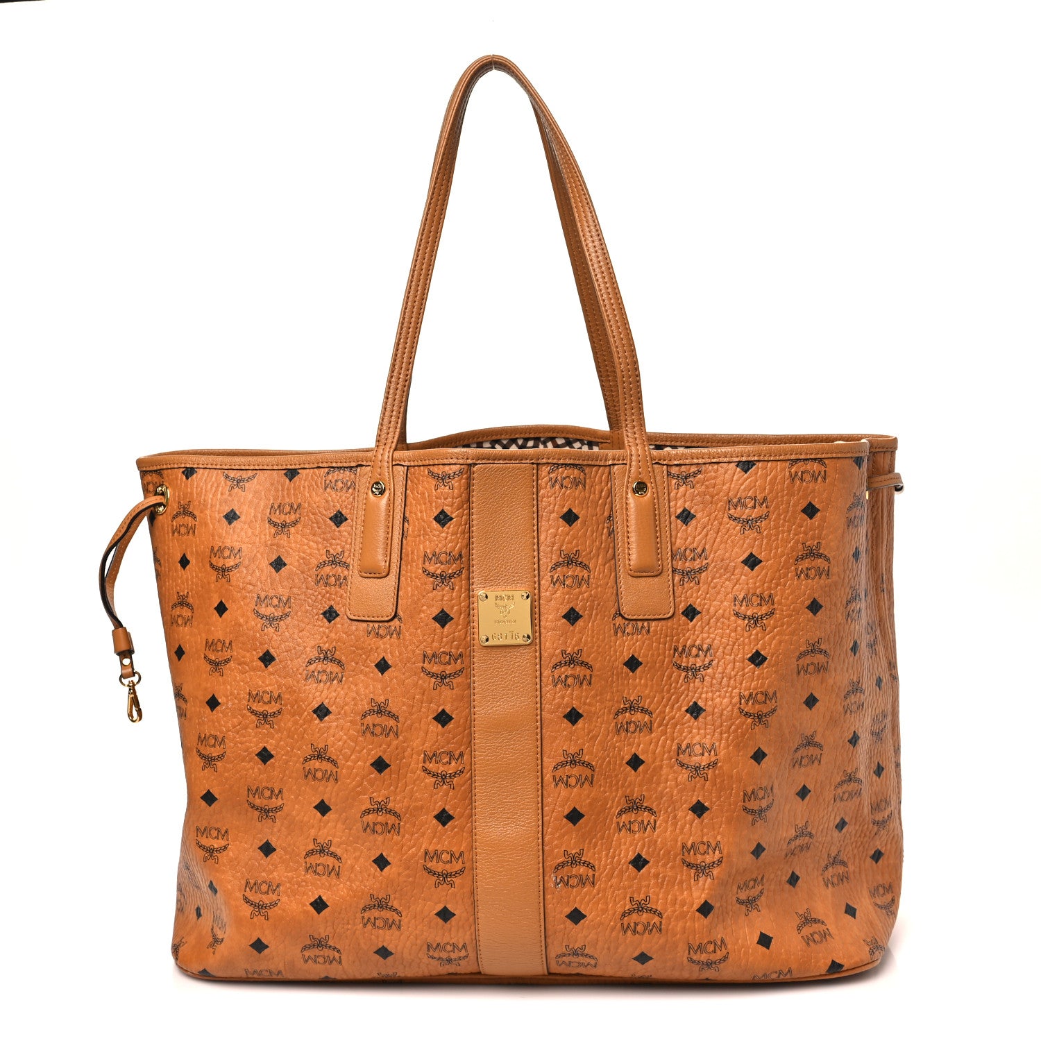 MCM Visetos Large Liz Reversible Shopper Tote Cognac 1 of 14