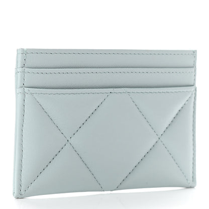 Chanel Lambskin Quilted Chanel 19 Card Holder Light Blue 3 of 8