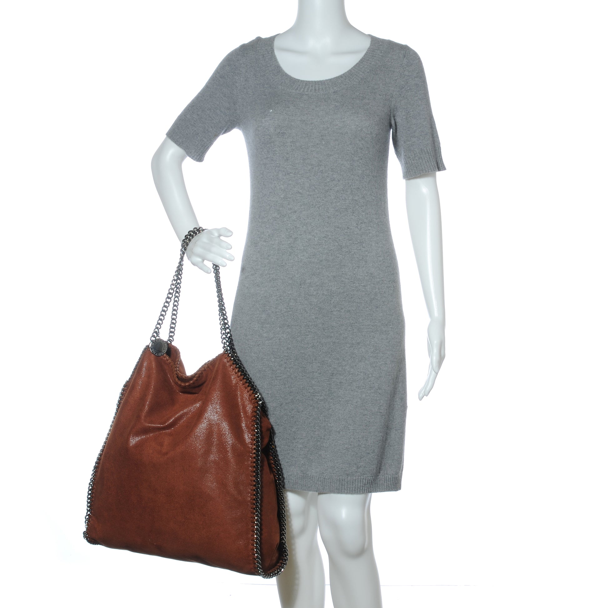 Stella McCartney Faux Leather Shaggy Deer Large Falabella Brown 2 of 7
