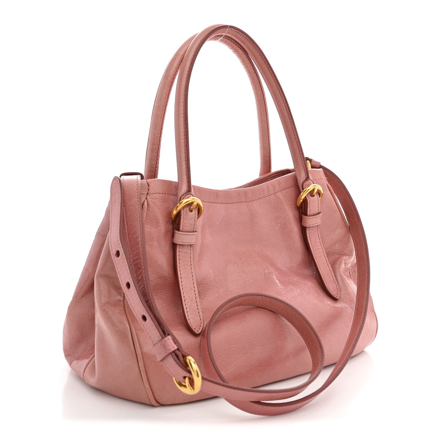 Miu Miu Vitello Shine Small Bow Shopping Tote Loto 3 of 11