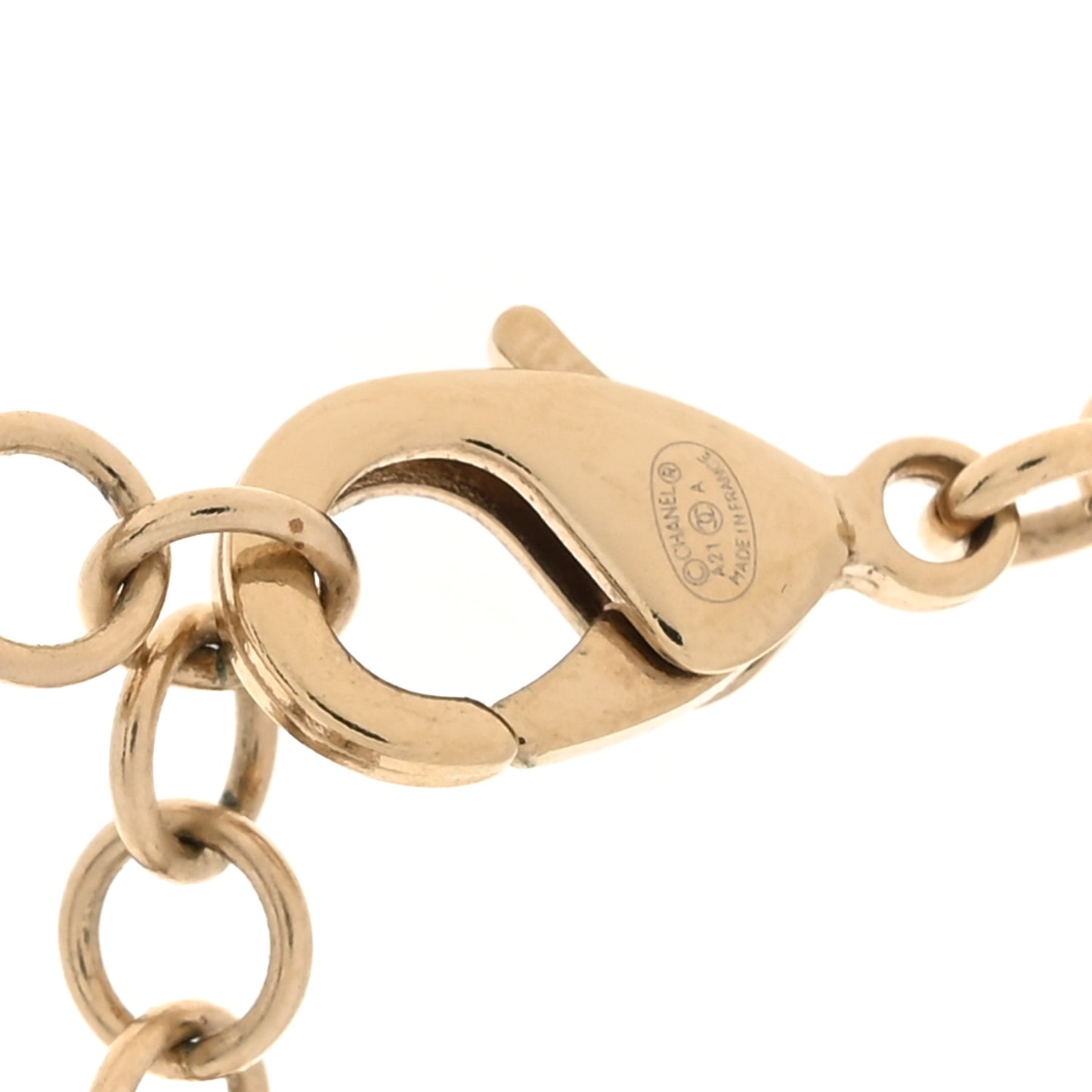 Graduated Pearl Crystal CC Short Necklace Gold