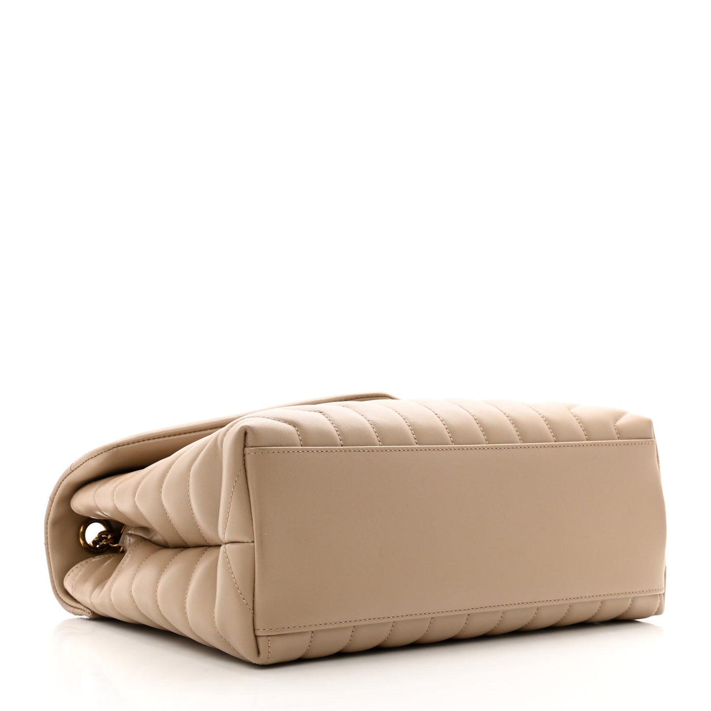 Calfskin Y Quilted Monogram Medium Loulou Chain Satchel Dark Beige