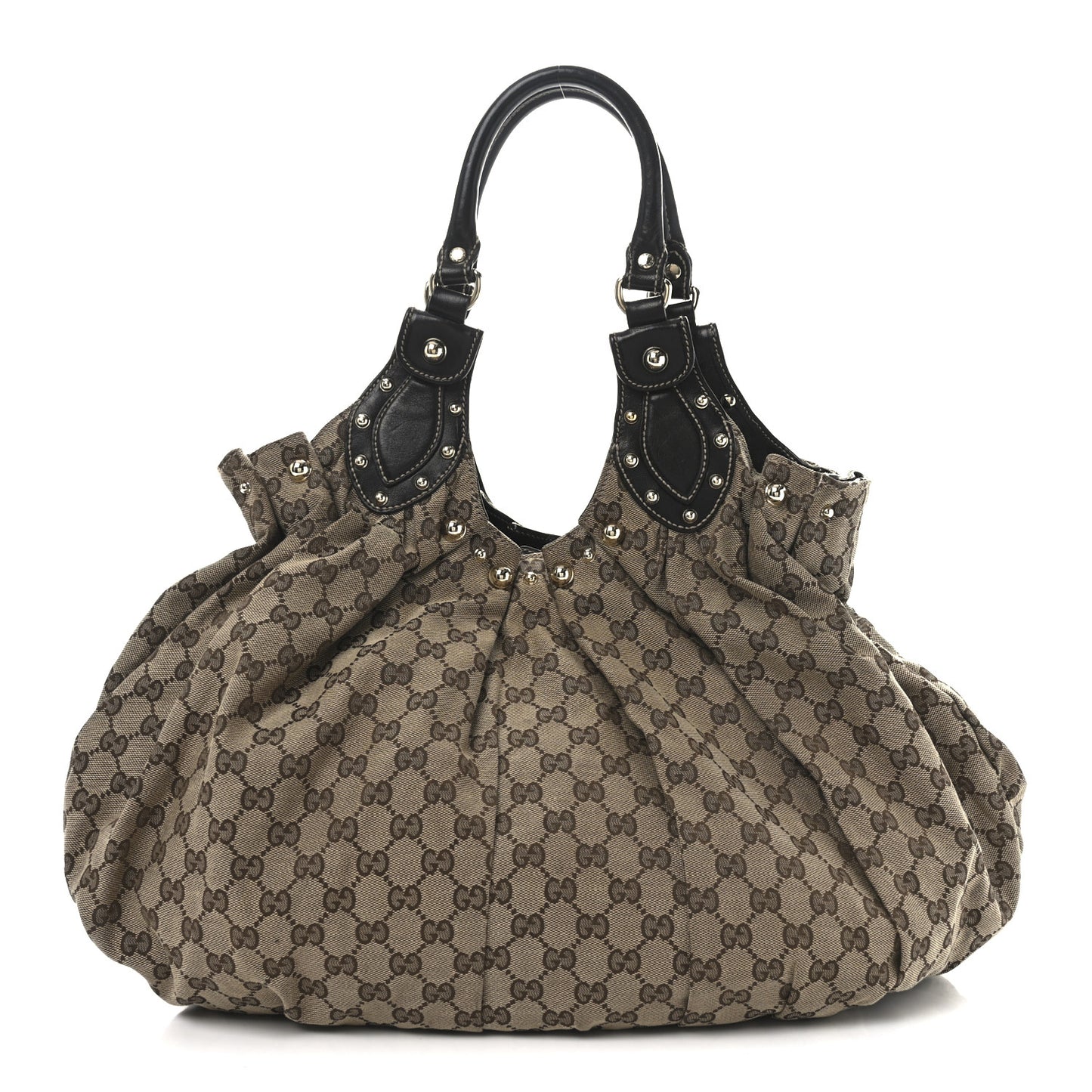 Monogram Studded Pelham Tote Dark Brown