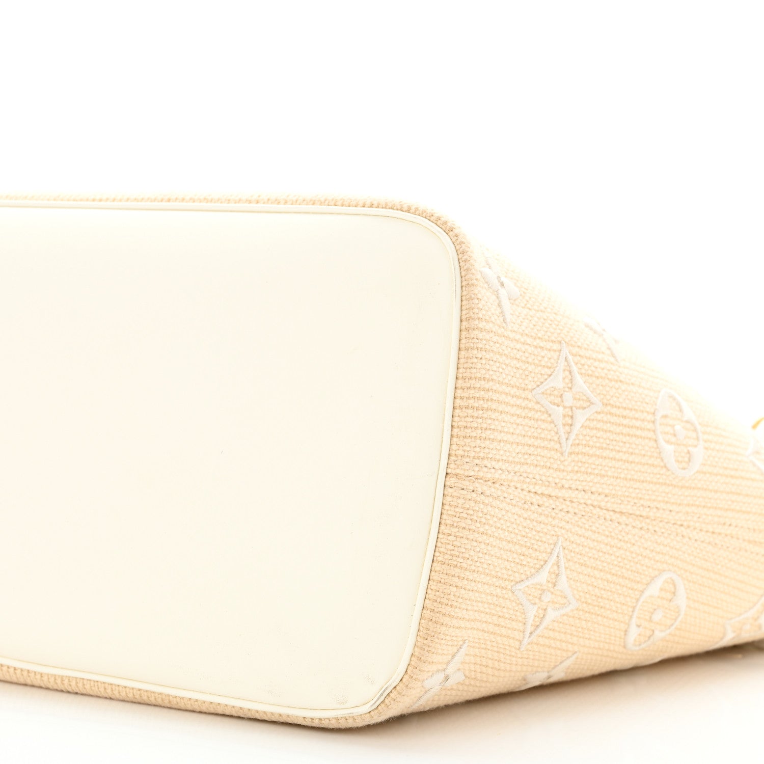 Louis Vuitton Cotton Monogram Embroidered Neverfull MM Beige White 10 of 10