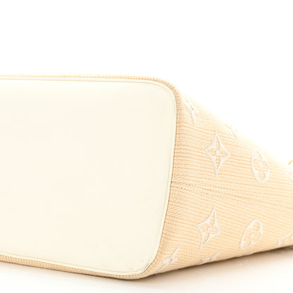 Louis Vuitton Cotton Monogram Embroidered Neverfull MM Beige White 10 of 10