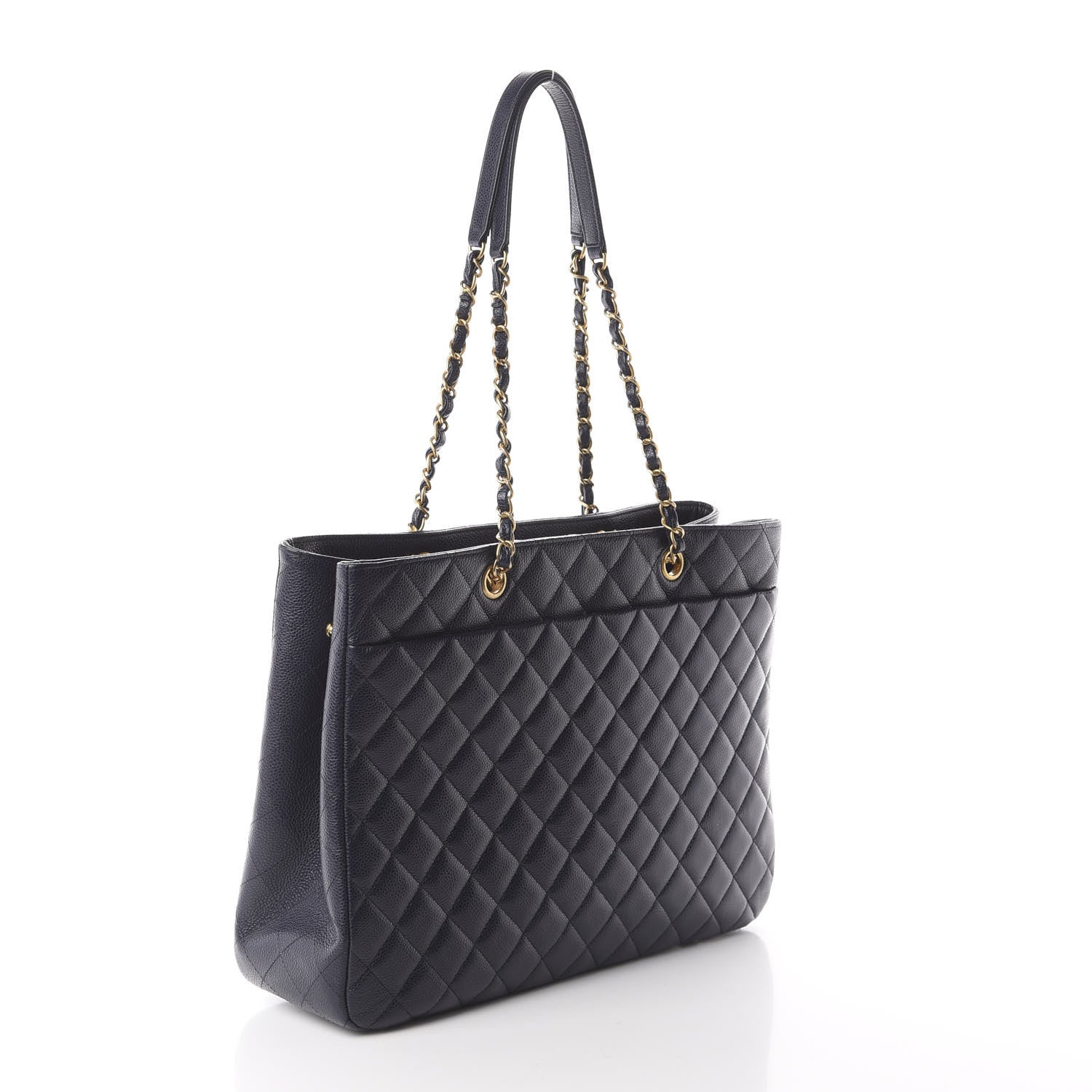 Chanel Caviar Quilted Large CC Shopping Tote Navy 2 of 9