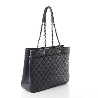 Chanel Caviar Quilted Large CC Shopping Tote Navy 2 of 9