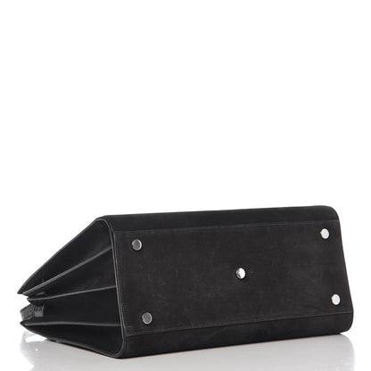 Saint Laurent Suede Crocodile Embossed Small Sac De Jour Black 5 of 11