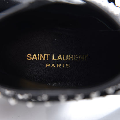 Saint Laurent Smooth Calfskin Studded Strap French Boots 38 Black 5 of 8