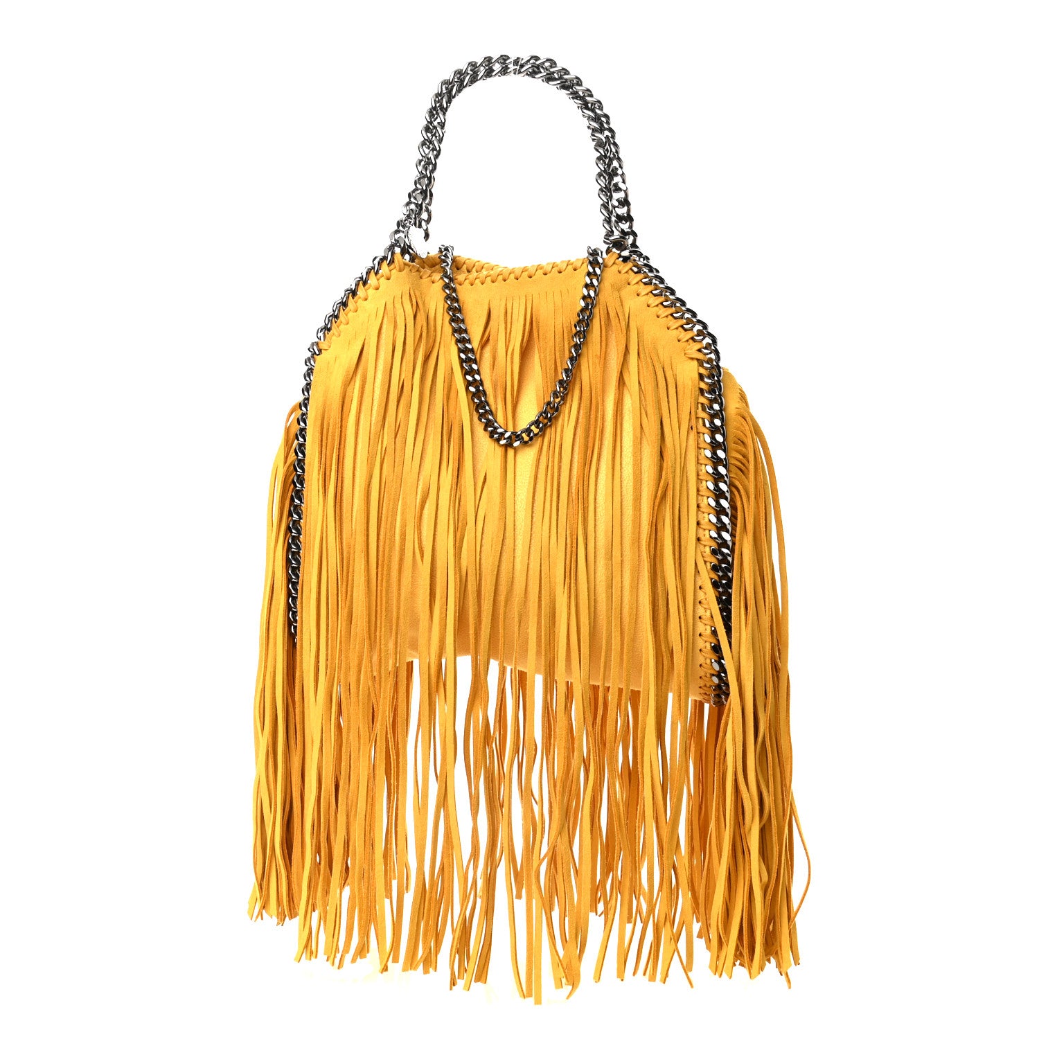 Stella McCartney Shaggy Deer Fringe Mini Falabella Tote Lemon 1 of 9
