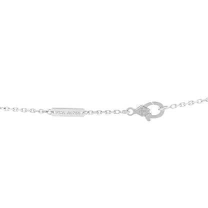 Van Cleef & Arpels 18K White Gold Diamond Small Perlee Clovers Pendant Necklace 4 of 5