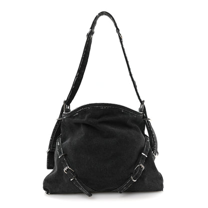 Givenchy Distressed Denim Medium Voyou Bag Black 1 of 10