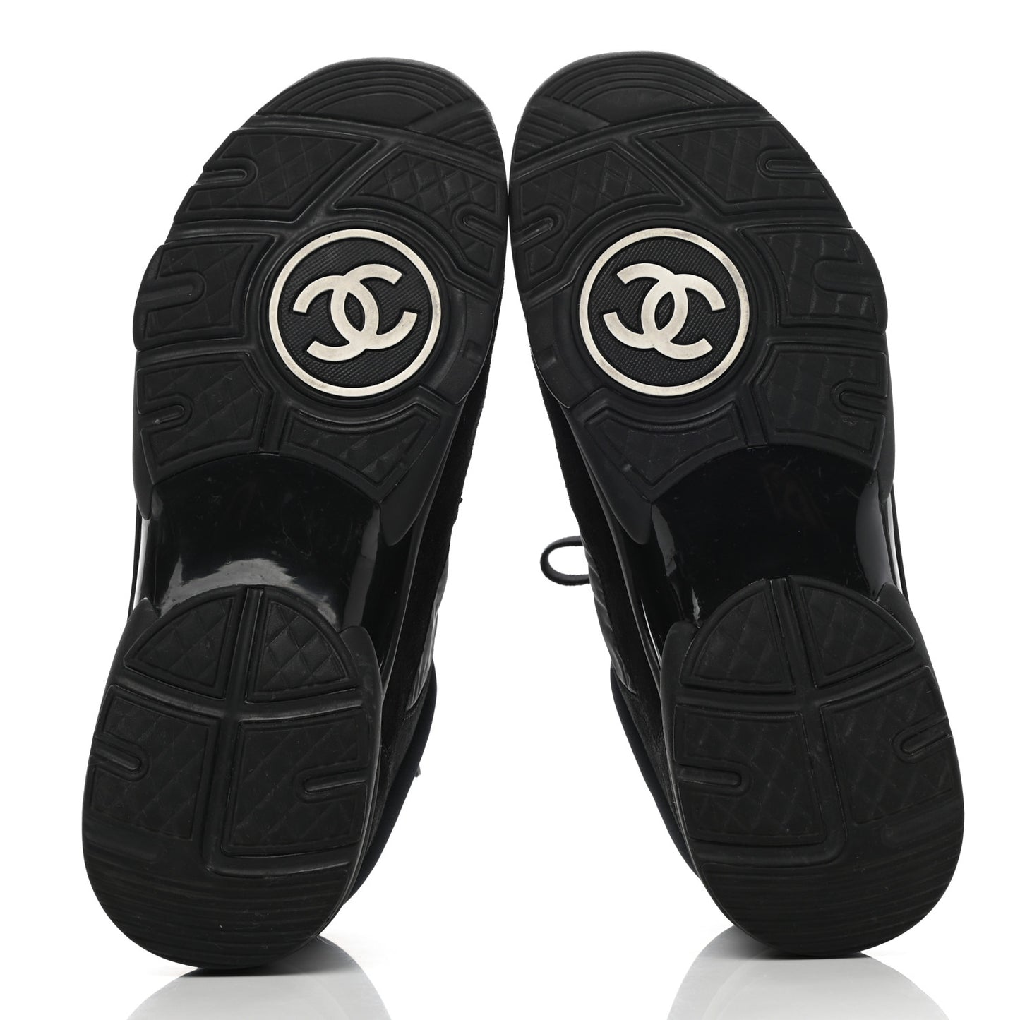 Nylon Calfskin Suede CC Sneakers 40 Black