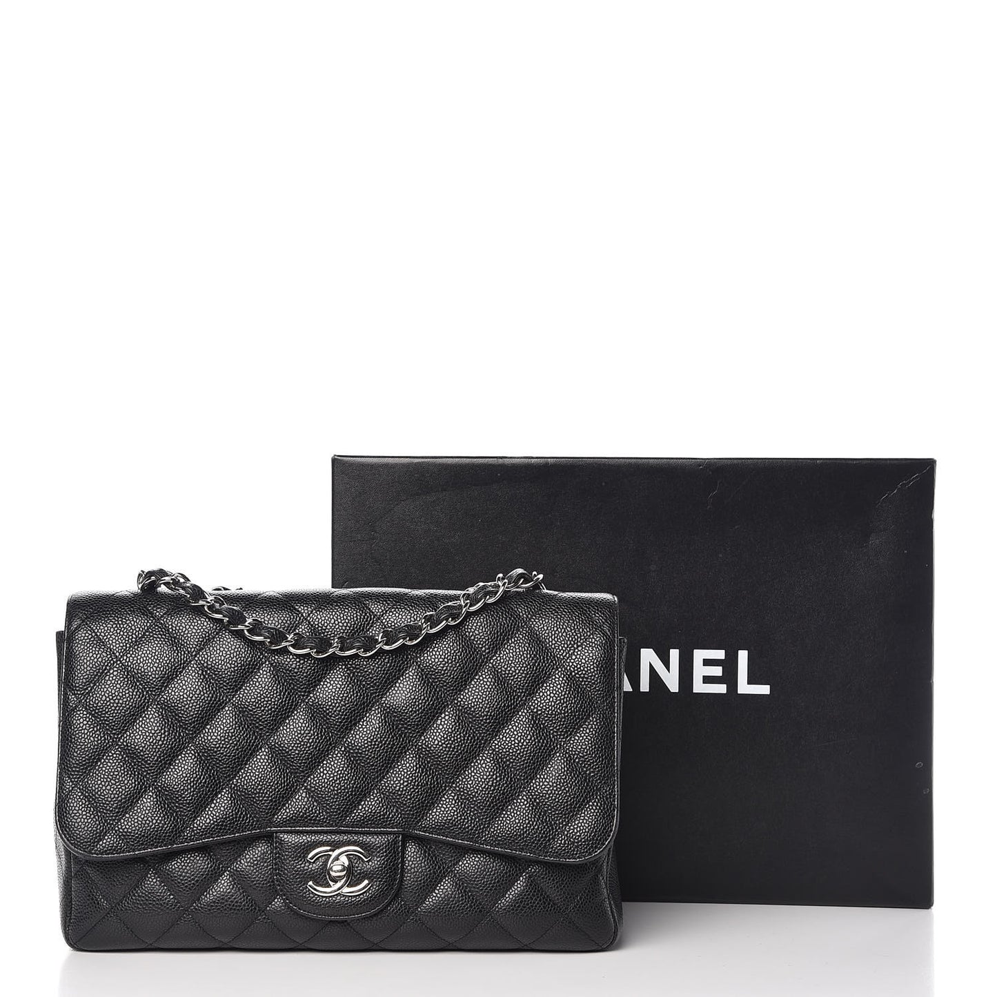 Caviar Quilted Jumbo Single Flap Black
