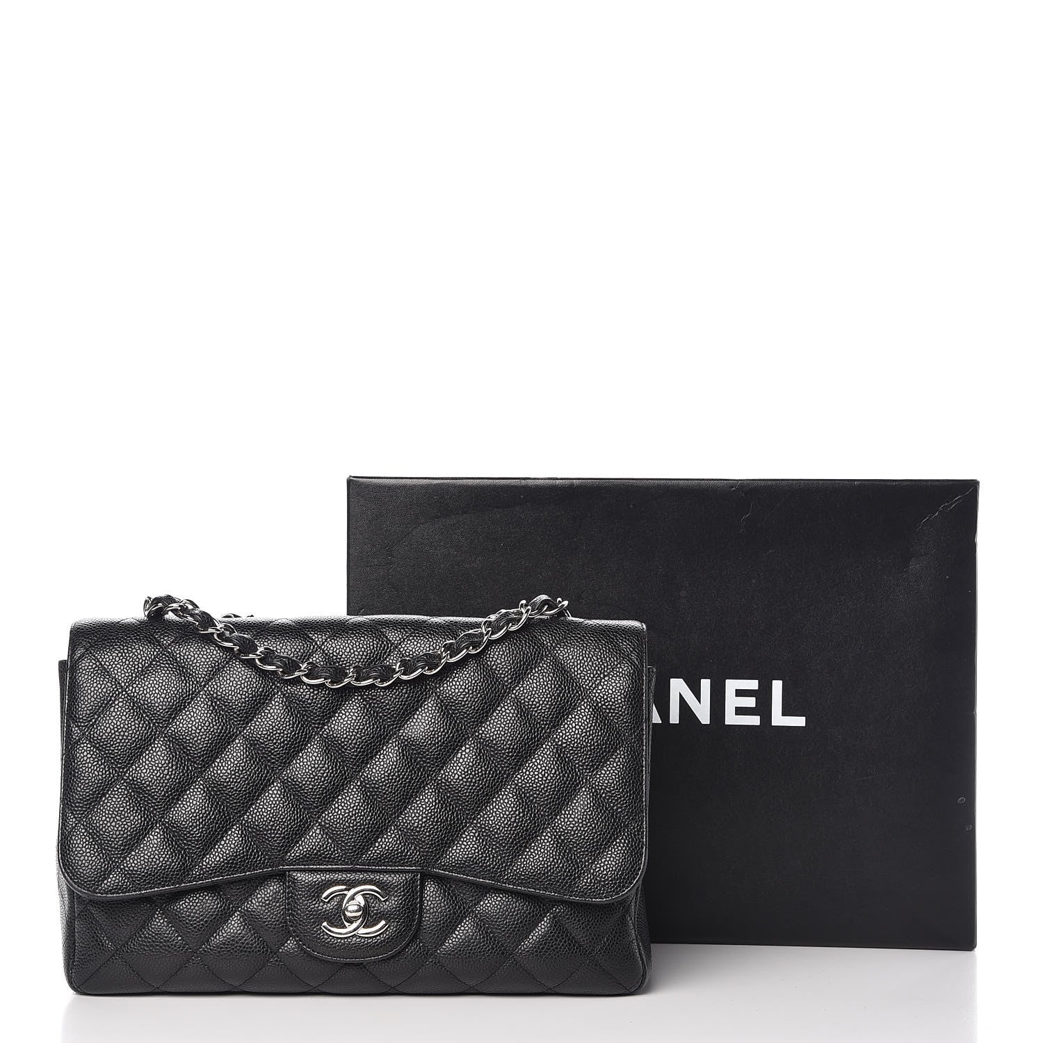 Chanel Caviar Quilted Jumbo Single Flap Black 9 of 9
