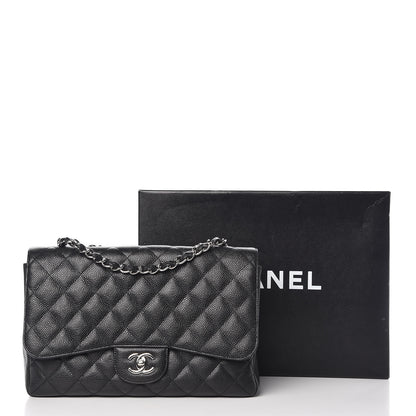 Chanel Caviar Quilted Jumbo Single Flap Black 9 of 9