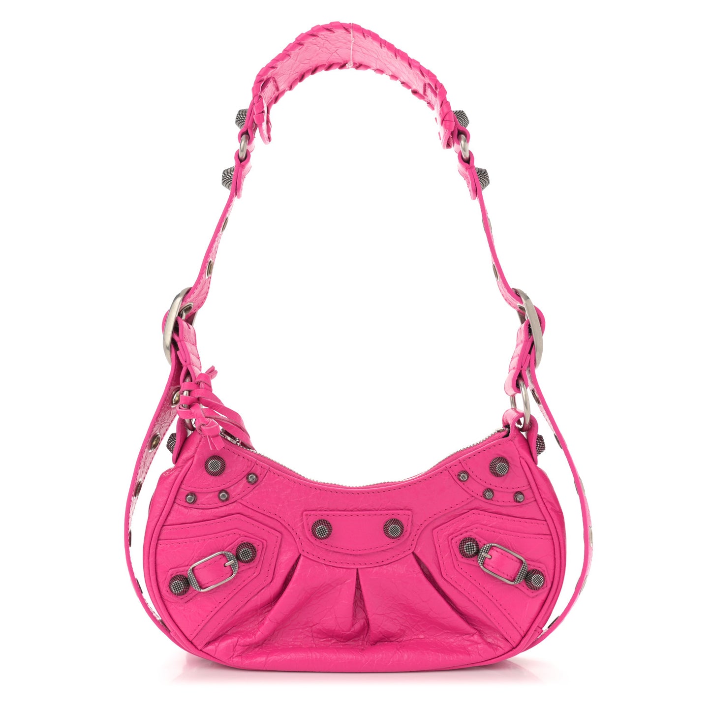 Agneau Arena Le Cagole Shoulder Bag XS Violet Fuxia