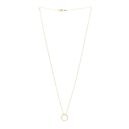 Roberto Coin 18K Yellow Gold Diamond Tiny Treasures .09ctw Circle Pendant Necklace 3 of 5