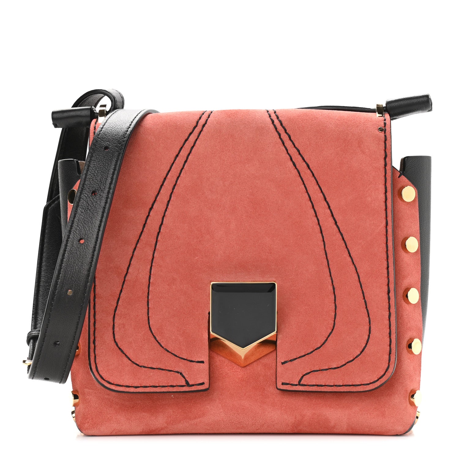 Jimmy Choo Suede Lockett XB Crossbody Bag Coral 1 of 9