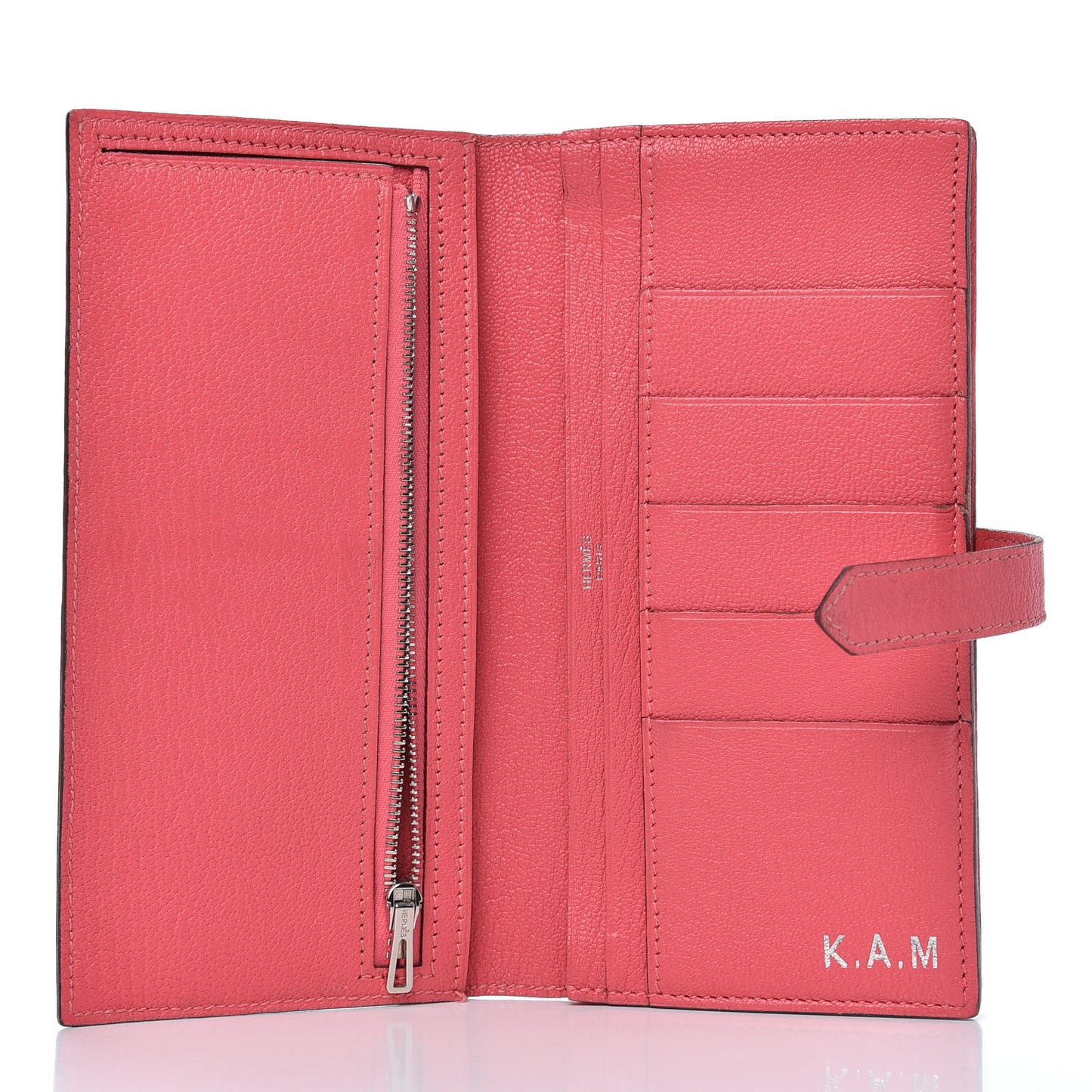 Chevre Mysore Bearn Gusset Wallet Rose Azalee
