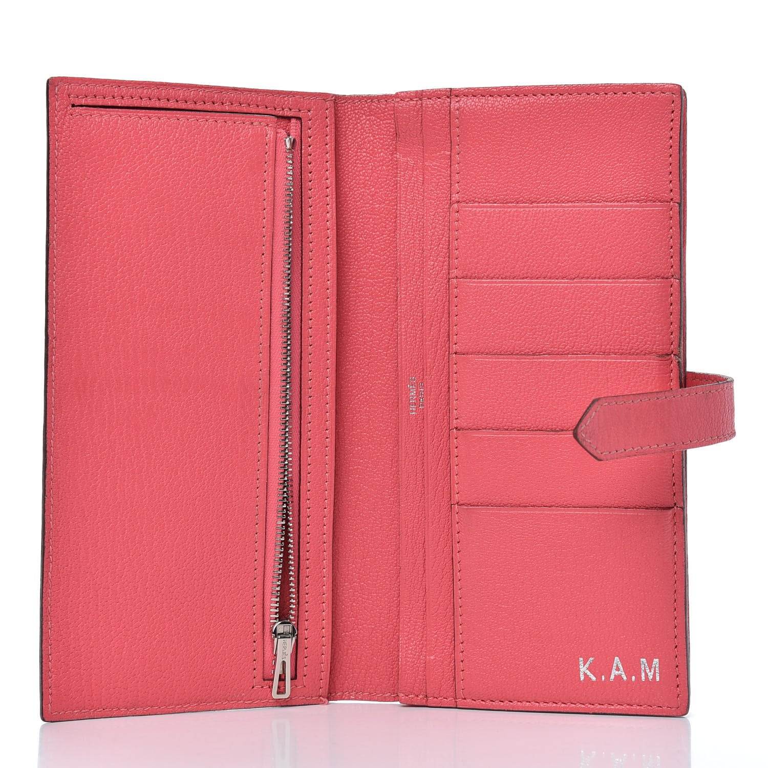 Hermes Chevre Mysore Bearn Gusset Wallet Rose Azalee 5 of 7