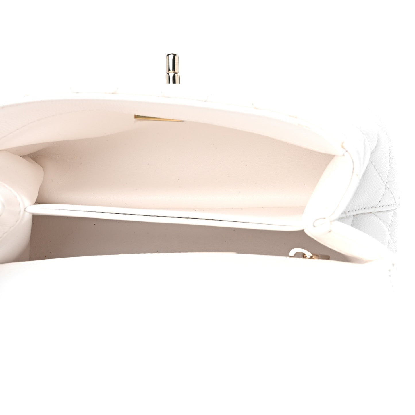 Caviar Quilted Extra Mini Coco Handle Flap White