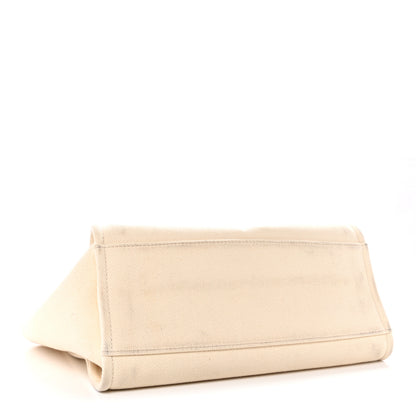 Chanel Canvas Pearl Medium Deauville Tote Ecru Beige 4 of 11