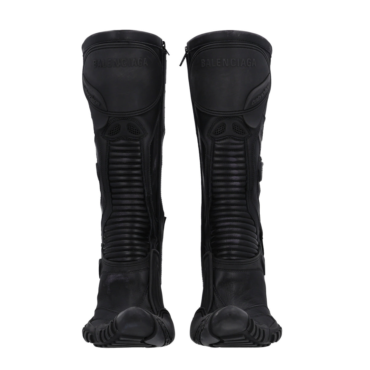 Balenciaga Calfskin Distressed Biker Boots 39 Black 5 of 11