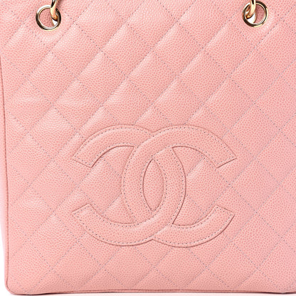 Chanel Caviar Quilted Petit Shopping Tote PST Pink 9 of 9