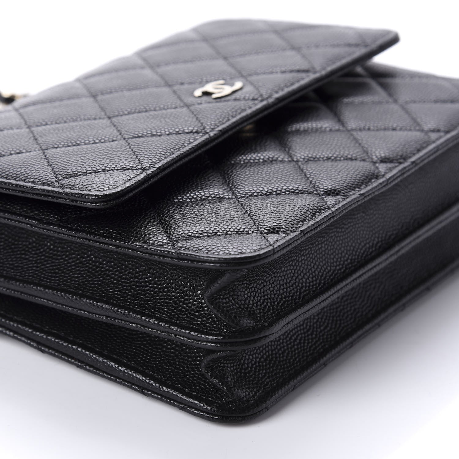 Chanel Caviar Quilted Square Wallet On Chain WOC Black 9 of 11