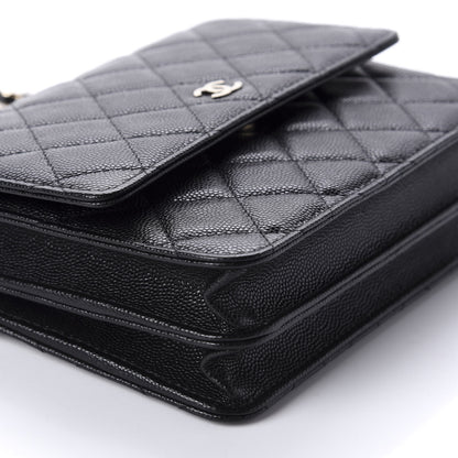 Chanel Caviar Quilted Square Wallet On Chain WOC Black 9 of 11
