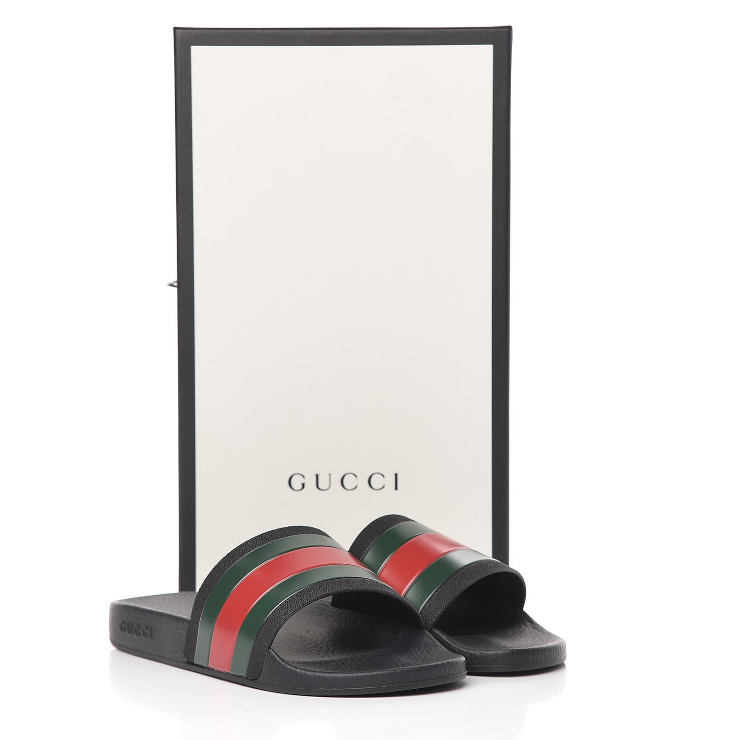 Rubber Web Mens Pool Slide Sandals 6 Black Green Red