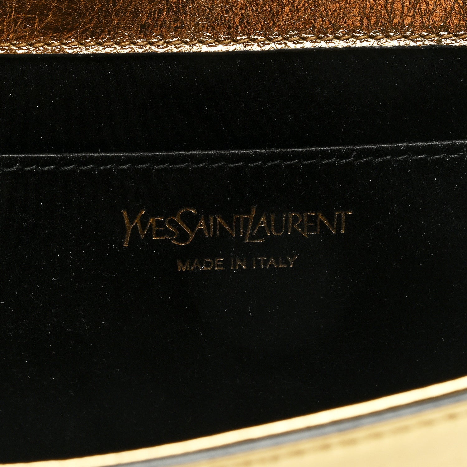 Saint Laurent Metallic Calfskin Monogram Large Belle De Jour Clutch Gold 6 of 6