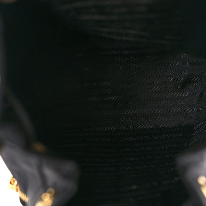 Prada Saffiano Tessuto Nylon Mini Bucket Crossbody Bag Black 5 of 9