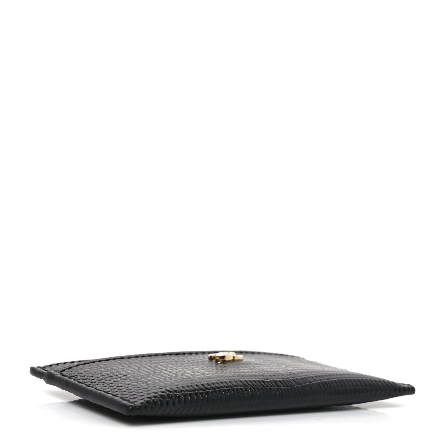 Lizard Embossed Card Holder Black