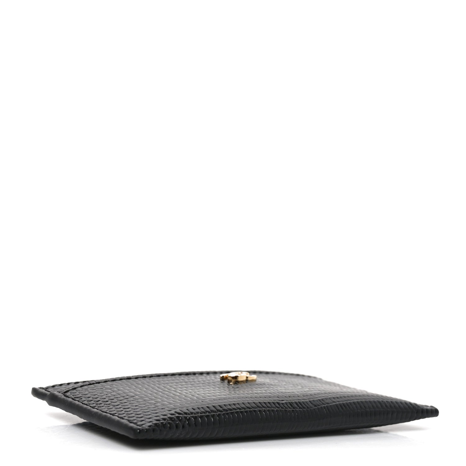 Chanel Lizard Embossed Card Holder Black 4 of 8