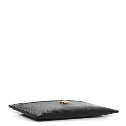 Chanel Lizard Embossed Card Holder Black 4 of 8
