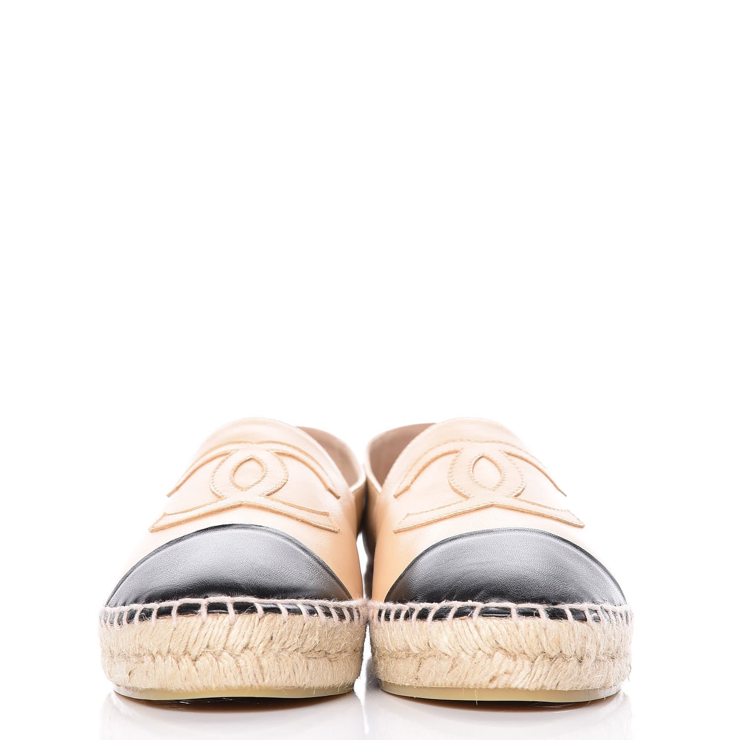 Chanel Lambskin CC Espadrilles 39 Beige Black 4 of 20