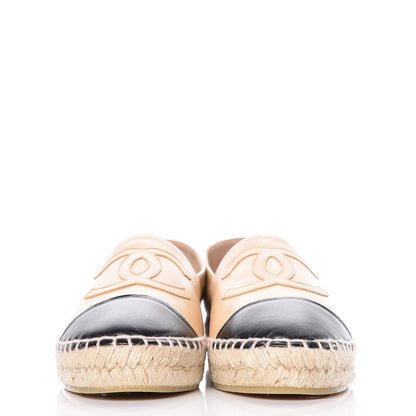 Chanel Lambskin CC Espadrilles 39 Beige Black 4 of 20