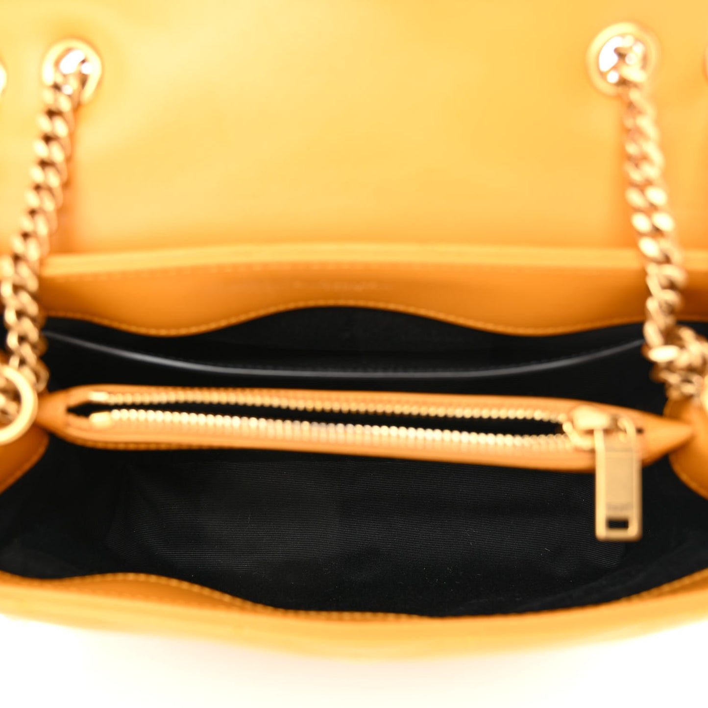 Calfskin Y Quilted Monogram Small Loulou Chain Satchel Cheddar Cheddar