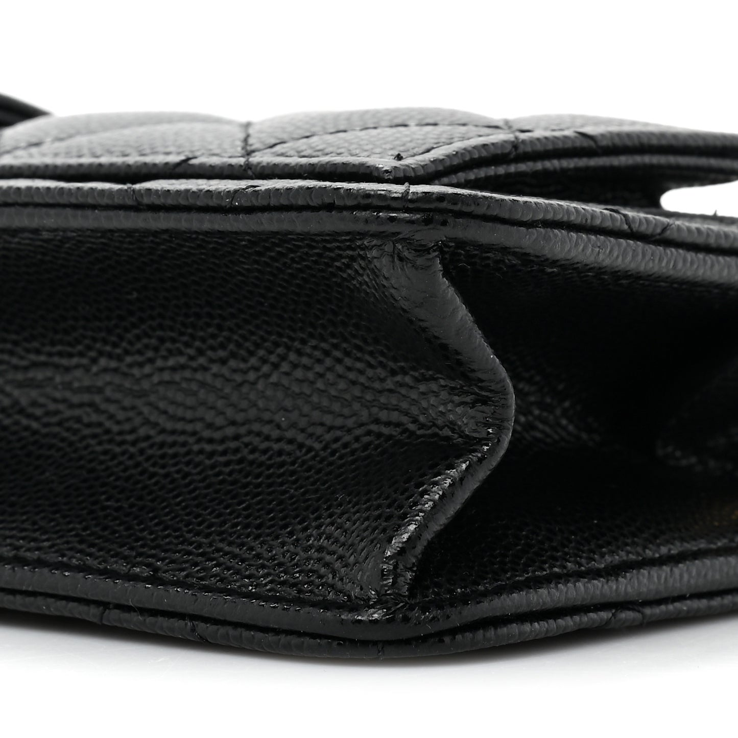 Caviar Quilted Polly Pocket Pouch Black