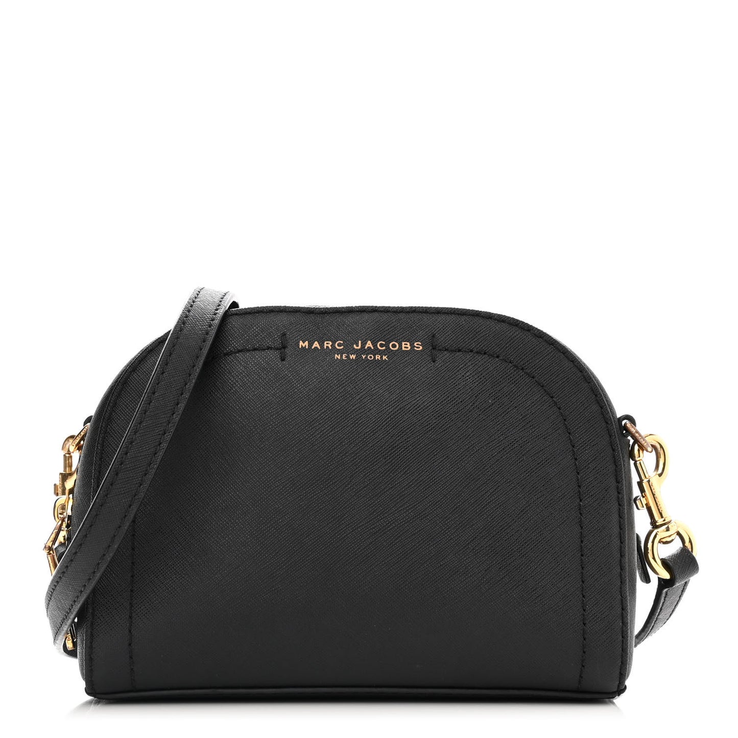 Saffiano Playback Boxed Dome Crossbody Black