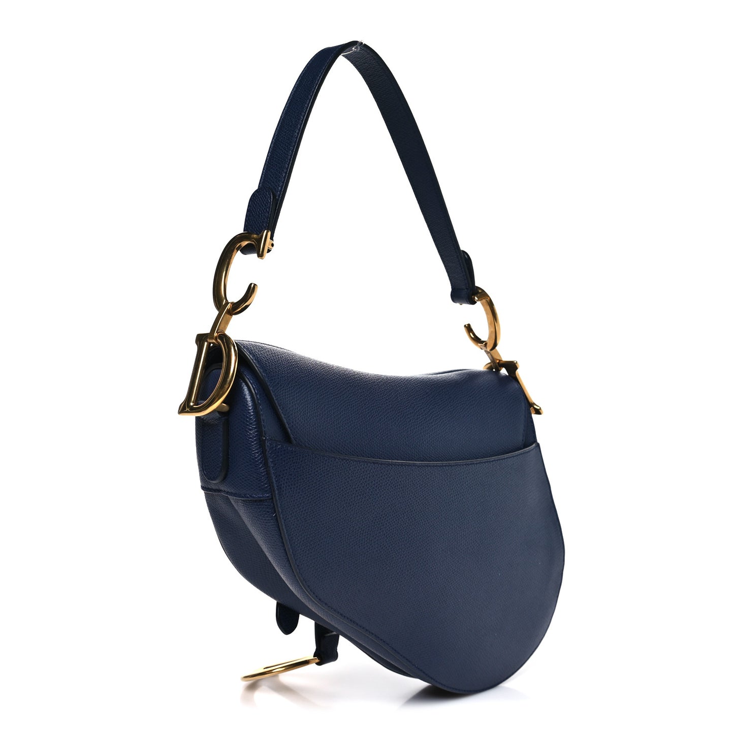 Grained Calfskin Saddle Bag Navy