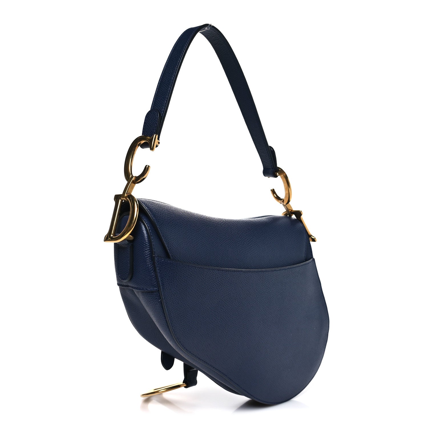 Christian Dior Grained Calfskin Saddle Bag Navy 3 of 10