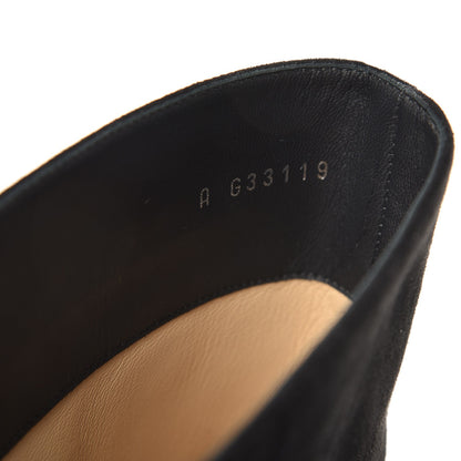 Chanel Suede Calfskin Satin Gabrielle Cap Toe Short Boots 37 Black 8 of 10