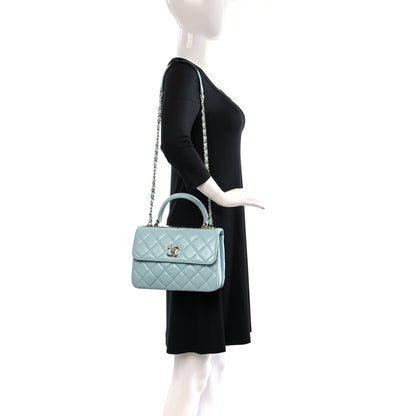 Chanel Lambskin Quilted Small Trendy CC Flap Dual Handle Bag Light Blue 2 of 9