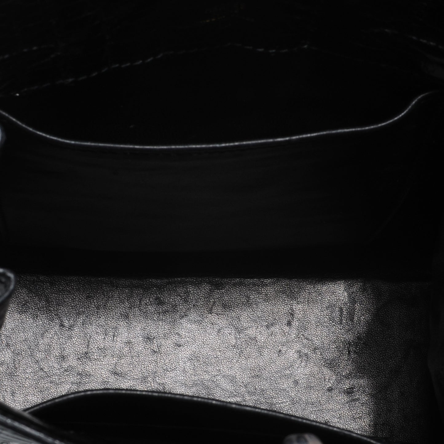 Shiny Alligator Kelly Sport PM Bag Black