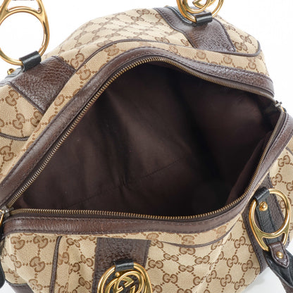 Gucci Monogram Interlocking Medium Boston Dark Brown 5 of 7