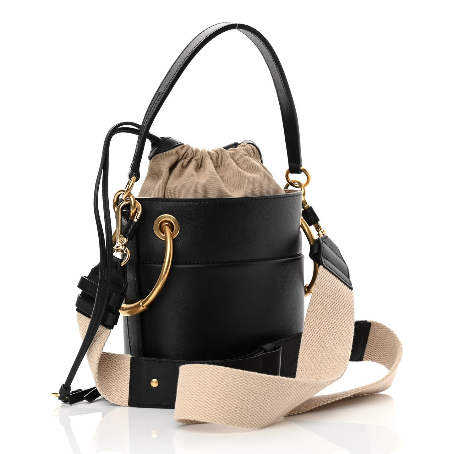 Smooth Calfskin Small Roy Bucket Bag Black