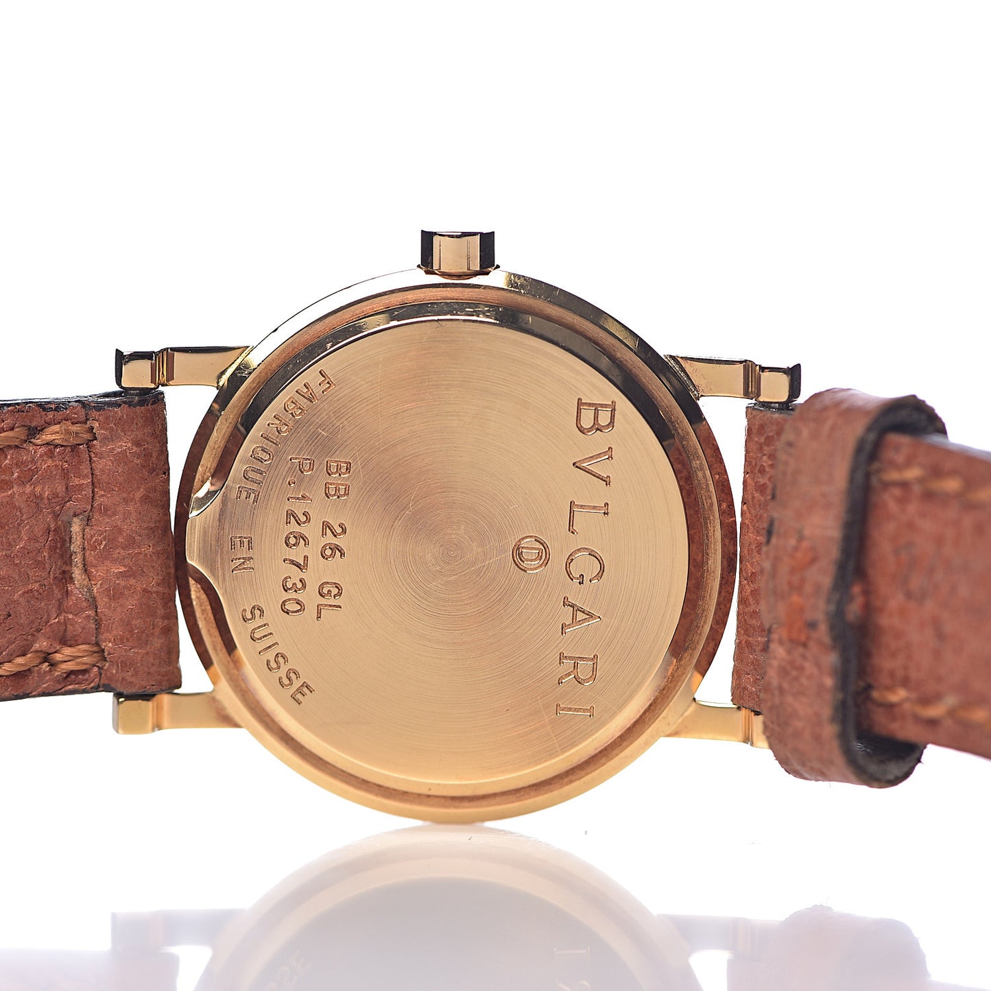 18K Yellow Gold Calfskin 26mm Quartz Watch Black